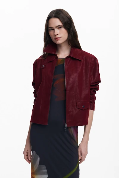 Desigual Women's Shiny faux leather jacket