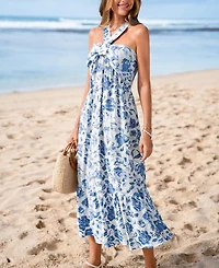 Cupshe Women's Watercolor Petals Floral Maxi Beach Dress
