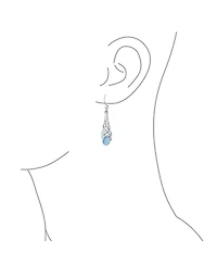 Bling Jewelry Blue Topaz Amethyst Moonstone Celtic Knot Dangle Earrings in Sterling Silver