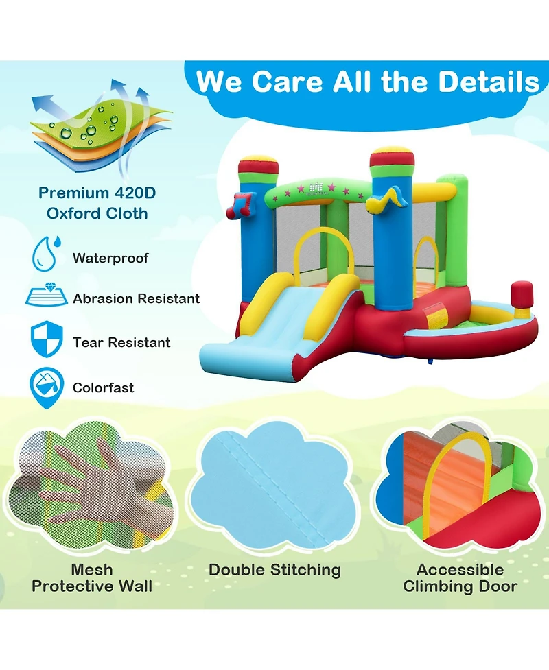 Inflatable Kids Bounce House Music-Themed Castle with Sound Interaction