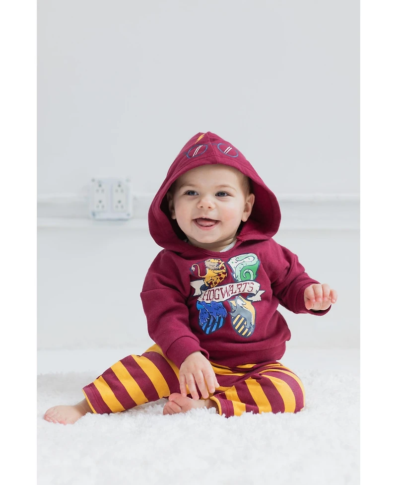 Harry Potter Fleece Pullover Hoodie Bodysuit and Pants 3 Piece Outfit Set