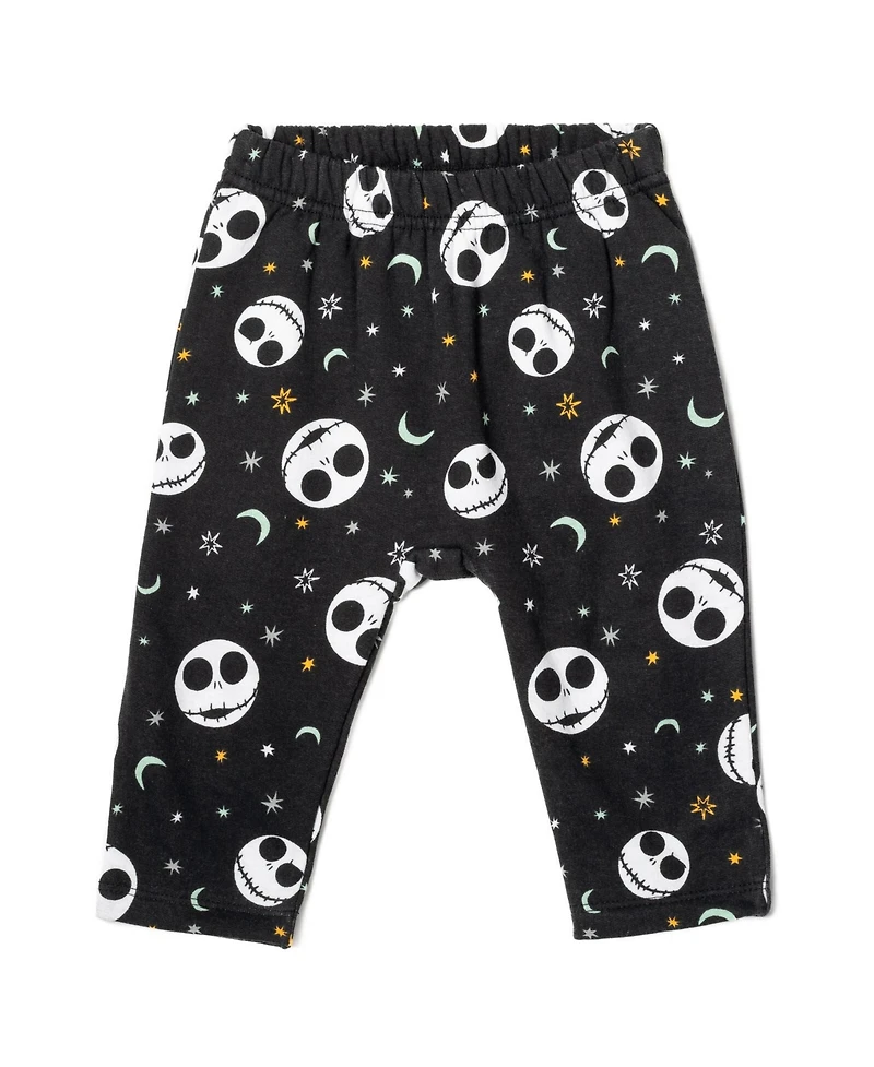 Nightmare Before Christmas Baby Boys Disney Fleece Pullover Hoodie Bodysuit and Pants 3 Piece Outfit Set