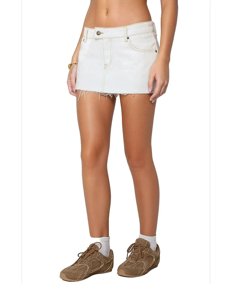 Edikted Womens Bow Denim Mini Skort