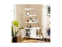 Large Cat Litter Box Enclosure with Storage & Ladder Shelf Stylish & Functional Hidden Litter Cabinet