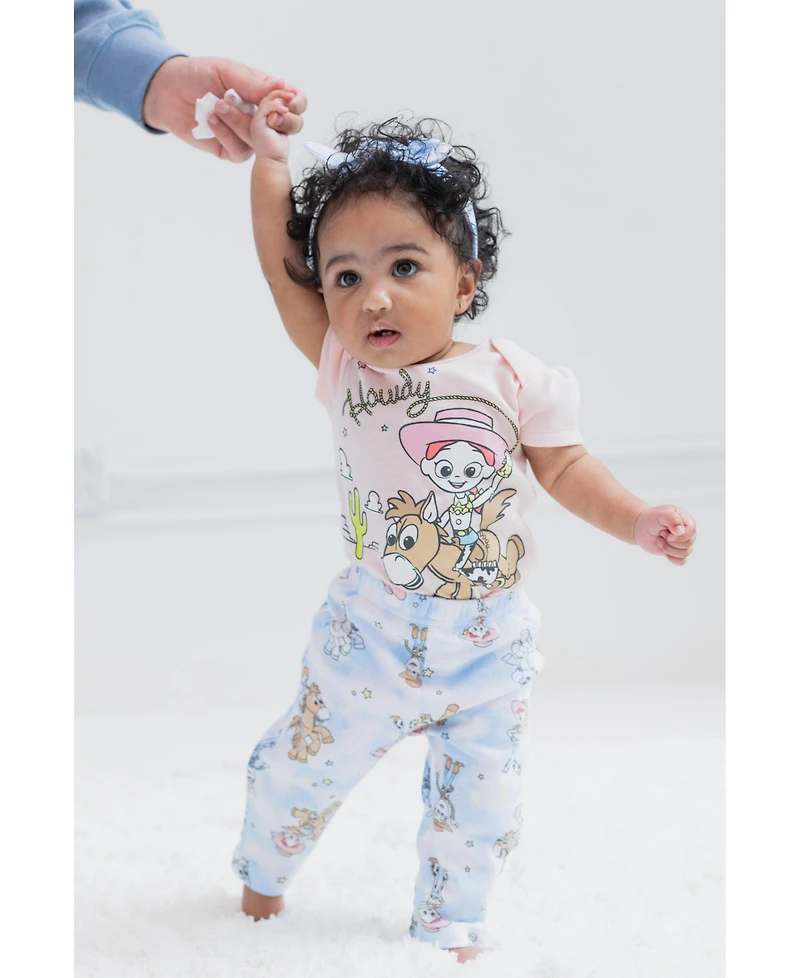 Disney Baby Girls Toy Story Bodysuit Pants and Headband 3 Piece Outfit Set