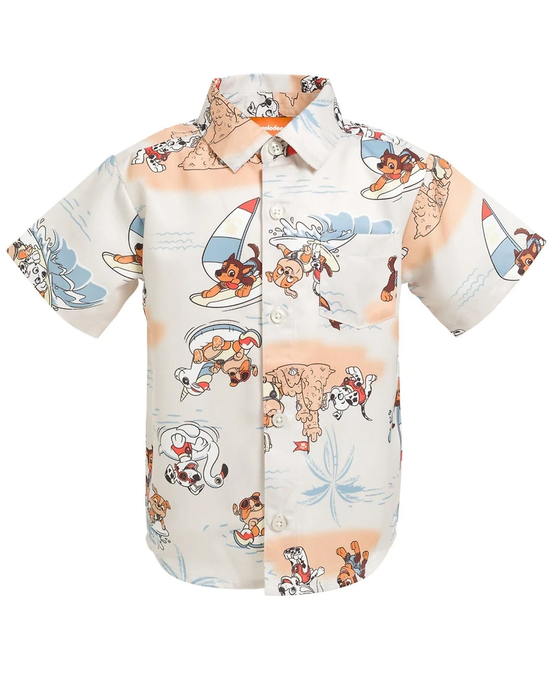 Paw Patrol Little Boys Matching Family Hawaiian Button Down Dress Shirt
