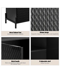 Modern Storage Cabinet with Adjustable Shelves, Accent 2 Doors, Decorative Cabinets for Living Room, Kitchen, Office