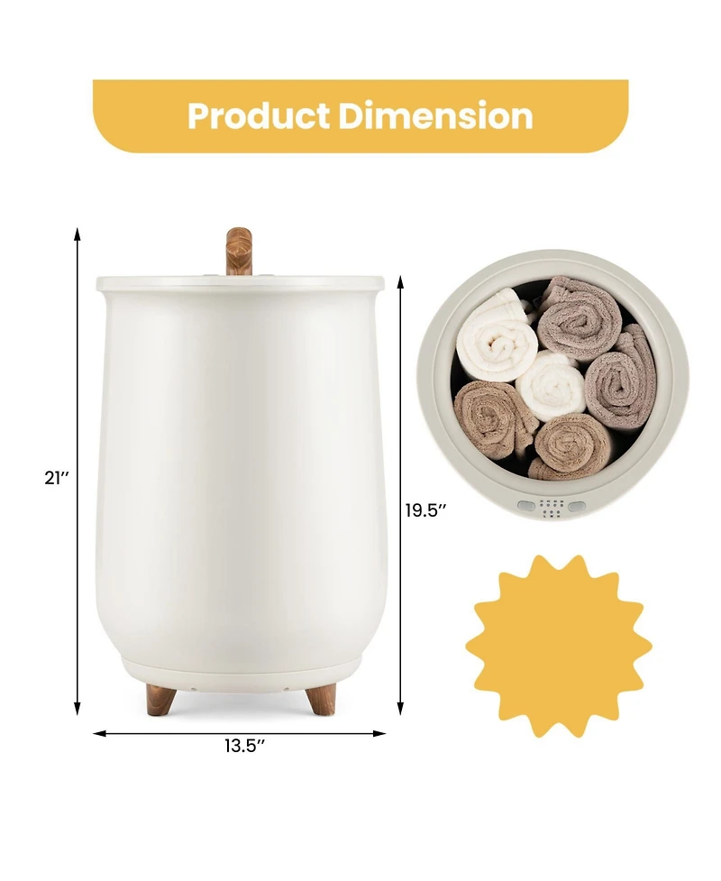 23L Large Luxury Bucket-Style Towel Warmer with Fragrant Disc Holder