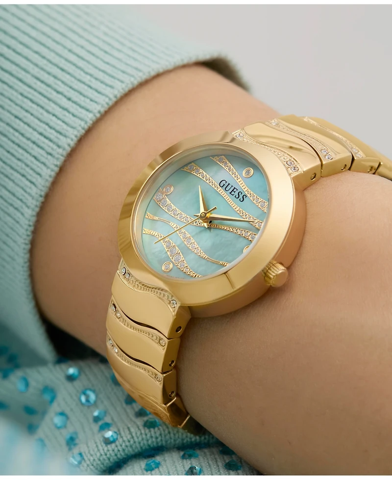 Guess Women's Analog Gold-Tone Steel Watch, 30mm