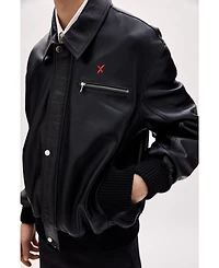 Pcfg Men's Bomber Leather Jacket