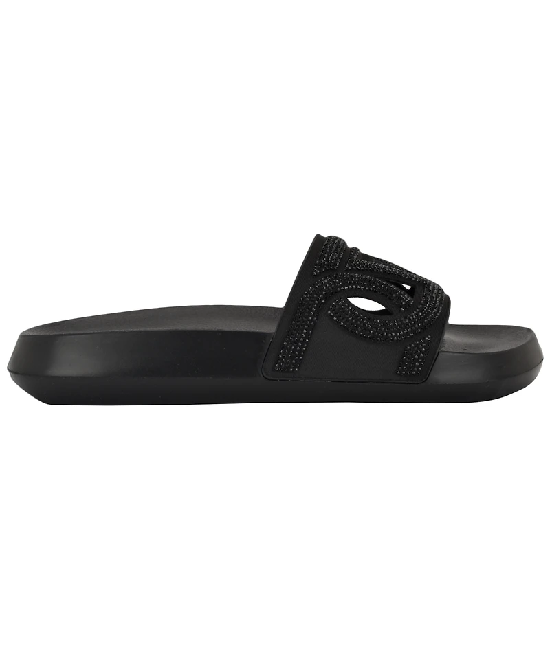 Guess Women's Payca Rhinestone Eva Pool Slide Sandals