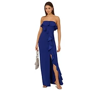 Adrianna Women's Strapless Cascading Ruffle Gown