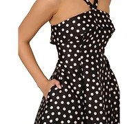 Adrianna Papell Women's Polka-Dot Fit & Flare Dress