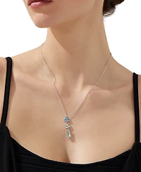 Eliot Danori Silver-Tone Mixed Stone Lariat Necklace, 16" + 2" extender, Exclusively at Macy's