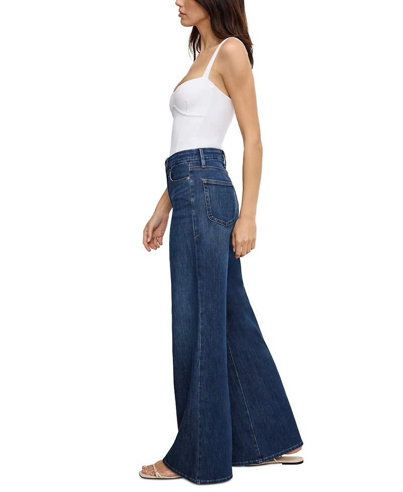 Good American Women's Soft-Tech Good Waist Palazzo Jeans