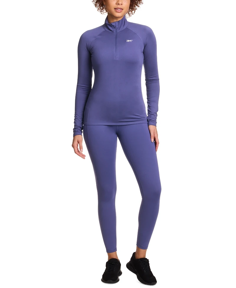 Reebok Women's Id Train Fitted Quarter-Zip Track Jacket