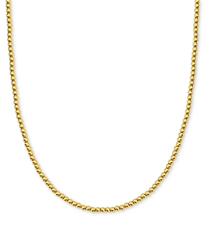Giani Bernini Polished Bead Link Chain Necklace 16" + 2" extender, 18k gold-plated sterling silver Exclusively at Macy's