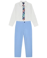 Tommy Hilfiger Toddler and Little Boys 3-Piece Stretch Diamond Geo Shirt Pant Set with Tie