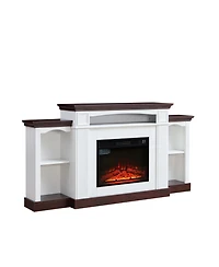 Streamdale Electric Fireplace Tv Stand for 70 inch Tv, 23 inch Fireplace with Mantel, Living Room Tv Stand with Remote Control