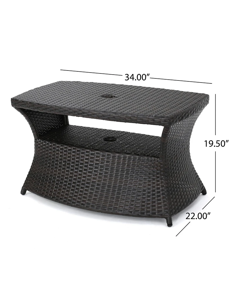 Streamdale All-in-One Outdoor Side Table Stylish Serving and Coffee Table with Umbrella Hole