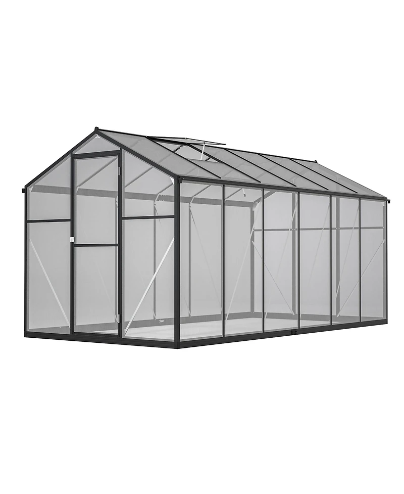 Streamdale Large Green House 6' x 12' Double Flush Door Polycarbonate Greenhouse