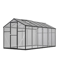 Streamdale Large Green House 6' x 12' Double Flush Door Polycarbonate Greenhouse