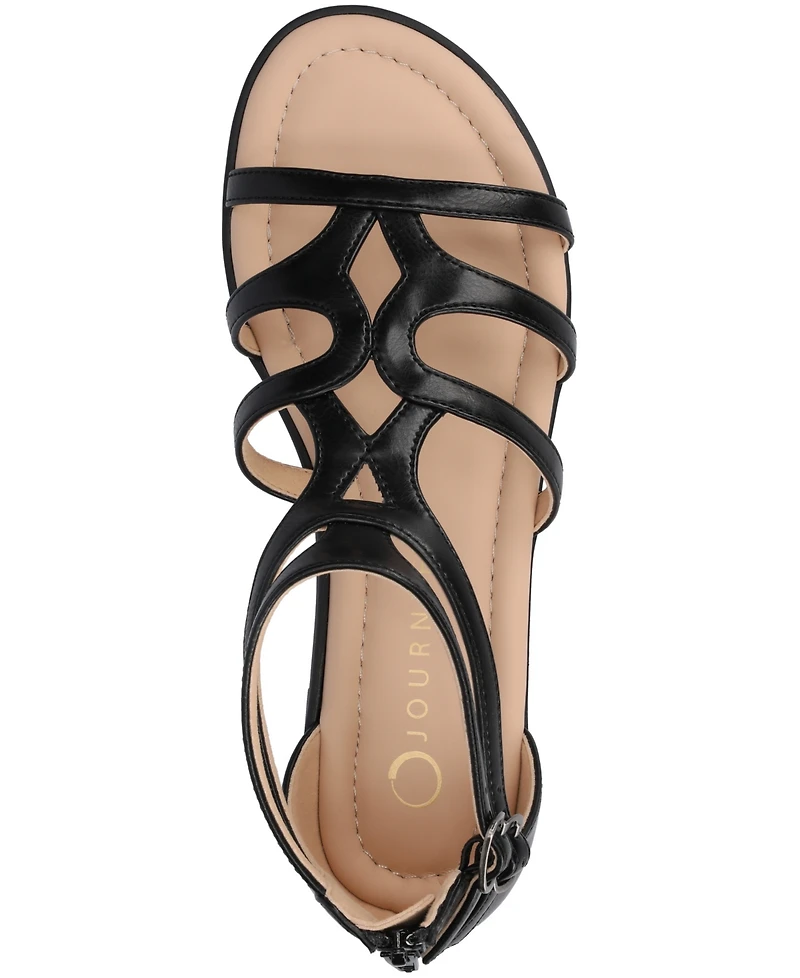 Journee Collection Women's Genneva Zipper Flat Sandals