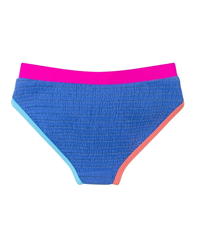 Toddler/Child Girls Cobalt w/Lurex Textured Short Sleeve Rash Guard Set