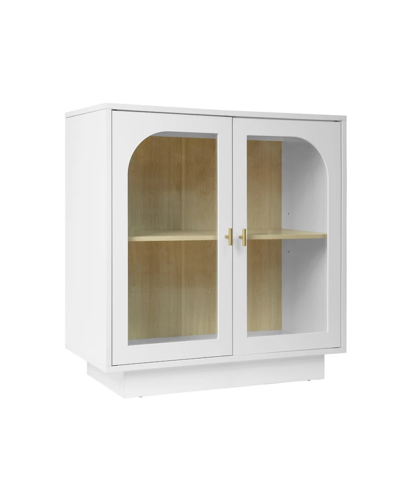 Storage Cabinet with Acrylic Door for Living Room 2 Door Storage Cabinet Sideboard Cabinet Entryway Cabinet