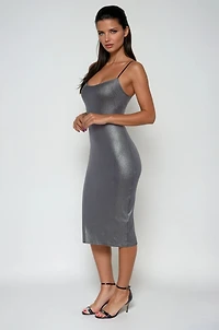 Bebe Women's Foil Rib Midi Dress