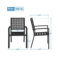 Yaheetech Set of 2 Outdoor Modern Steel Dining Chairs