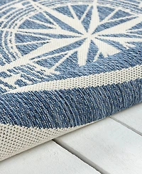 Lr Home Shoreline Srl-871 5'3''x5'3'' Round Outdoor Area Rug