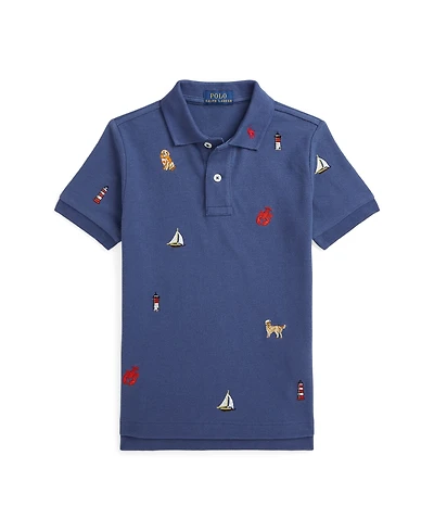 Polo Ralph Lauren Toddler and Little Boys Embroidered Mesh Polo Shirt