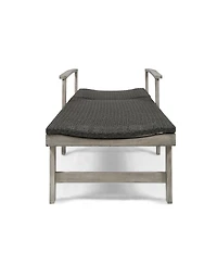 Acacia Wood Adjustable Chaise Lounge with Armrests for Enhanced Outdoor Relaxation
