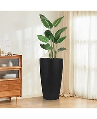 Streamdale Modern 22.5" Rattan Design Planter with Self-Watering System (2-Pack)