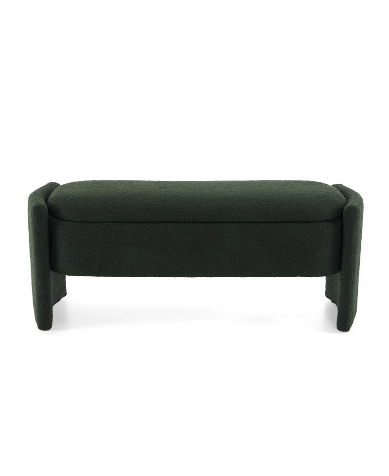 Streamdale Elegant Long - shaped Storage Ottoman Bench of boucle material with Simple and Grand Design