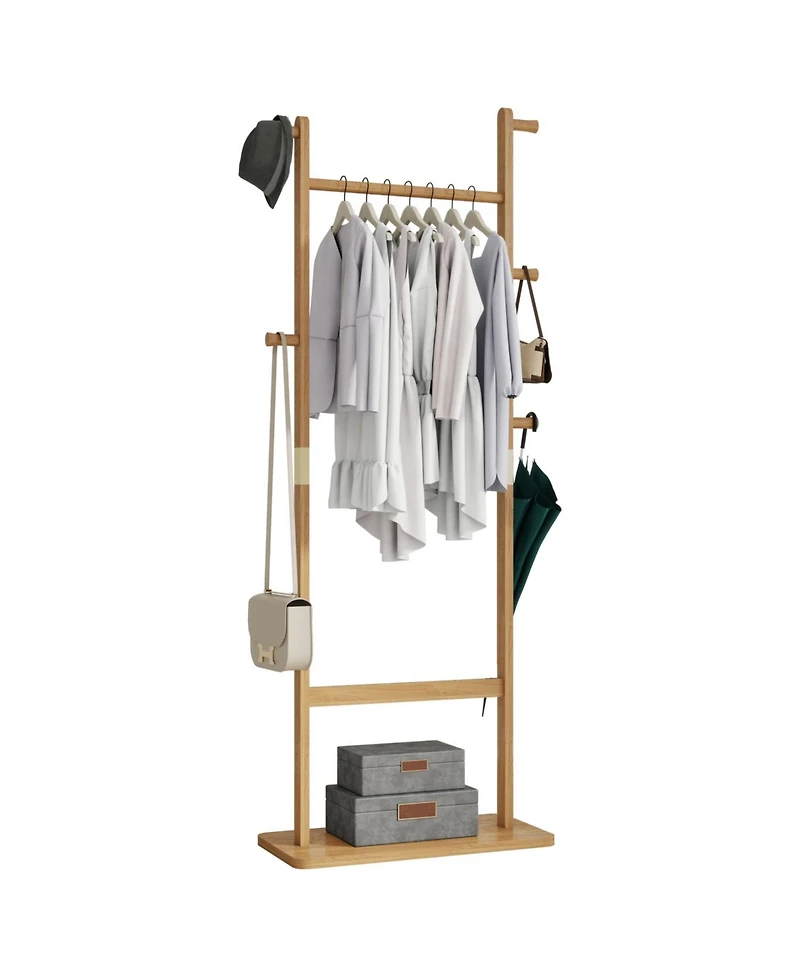 Streamdale Solid Wood Coat Rack 23.6" x 11" x 64.1", Eco-Friendly, Easy Assembly