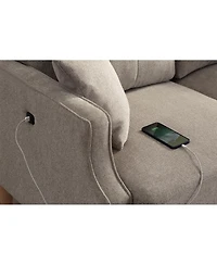 Living Space Sofa 2 Seater ,Loveseat With Waterproof Fabric Cream , Usb Charge