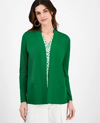 Anne Klein Womens Malibu Fine Rib Open Front Cardigan P Xxs Xxl