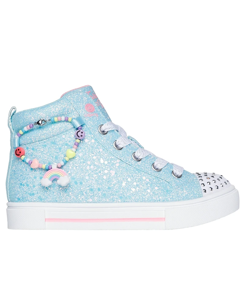 Skechers Little Girls Twinkle Toes: Sparks - Charm Bestie High-Top Light-Up Casual Sneakers from Finish Line