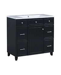 Streamdale 36" Vanity Set with Sink Black Shaker, Soft Close