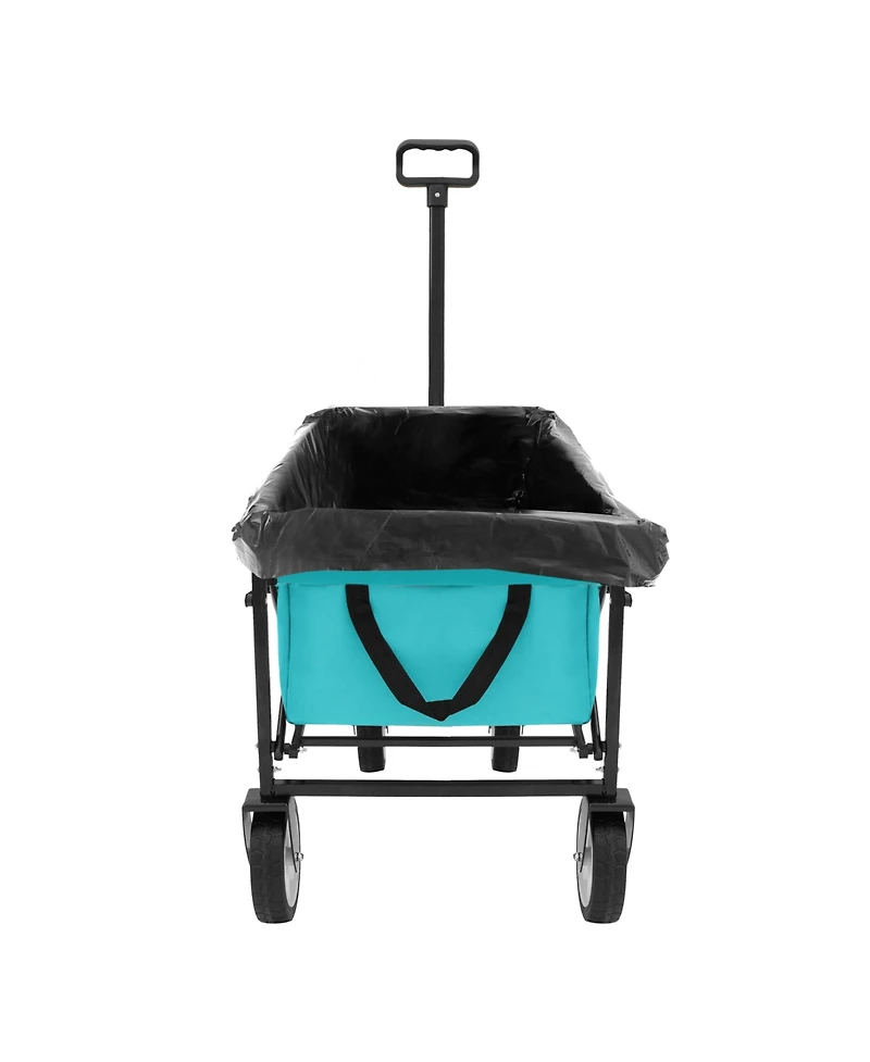 Streamdale Multi-Use Foldable Wagon Cart with Liner Bags, Blue