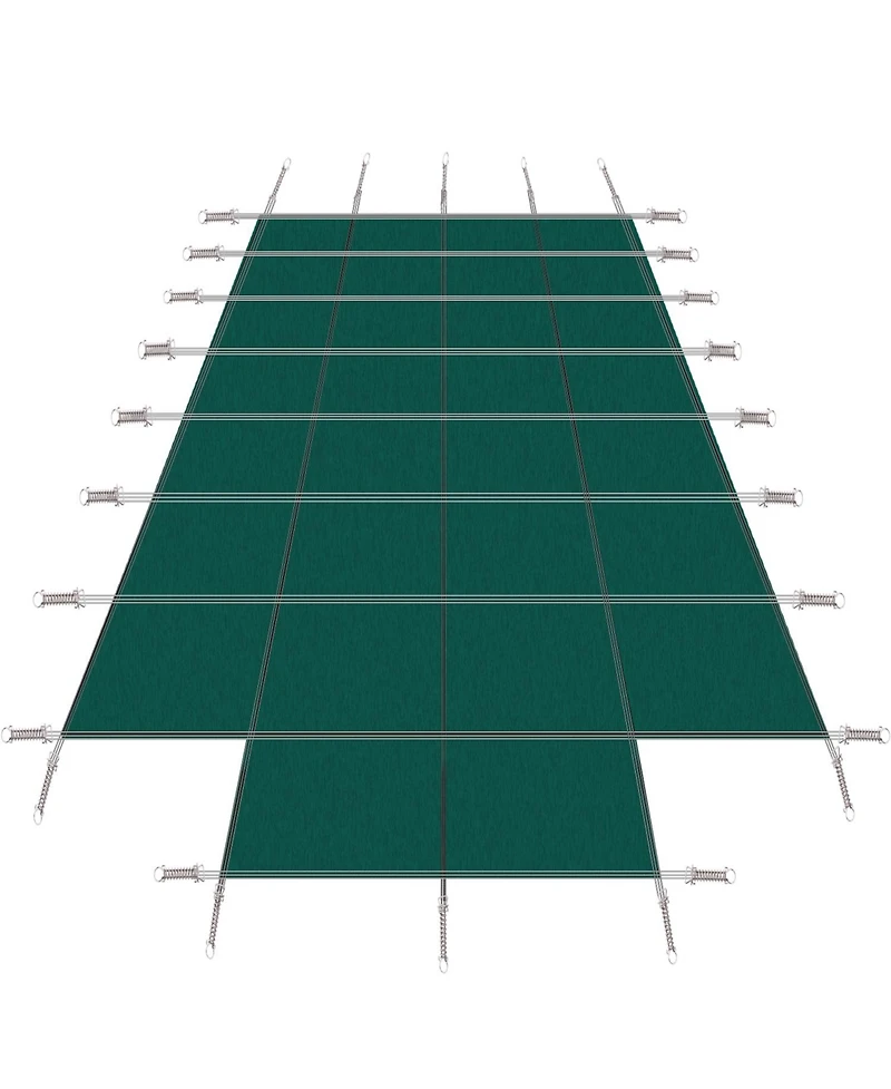 Pool Safety Cover for 18x36ft Inground Pools, Step Area, Green Mesh