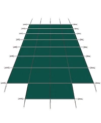 Pool Safety Cover for 18x36ft Inground Pools, Step Area, Green Mesh