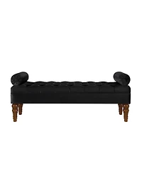 Streamdale Velvet Bed Bench with Tufted Button, Multipurpose Bolster Bench