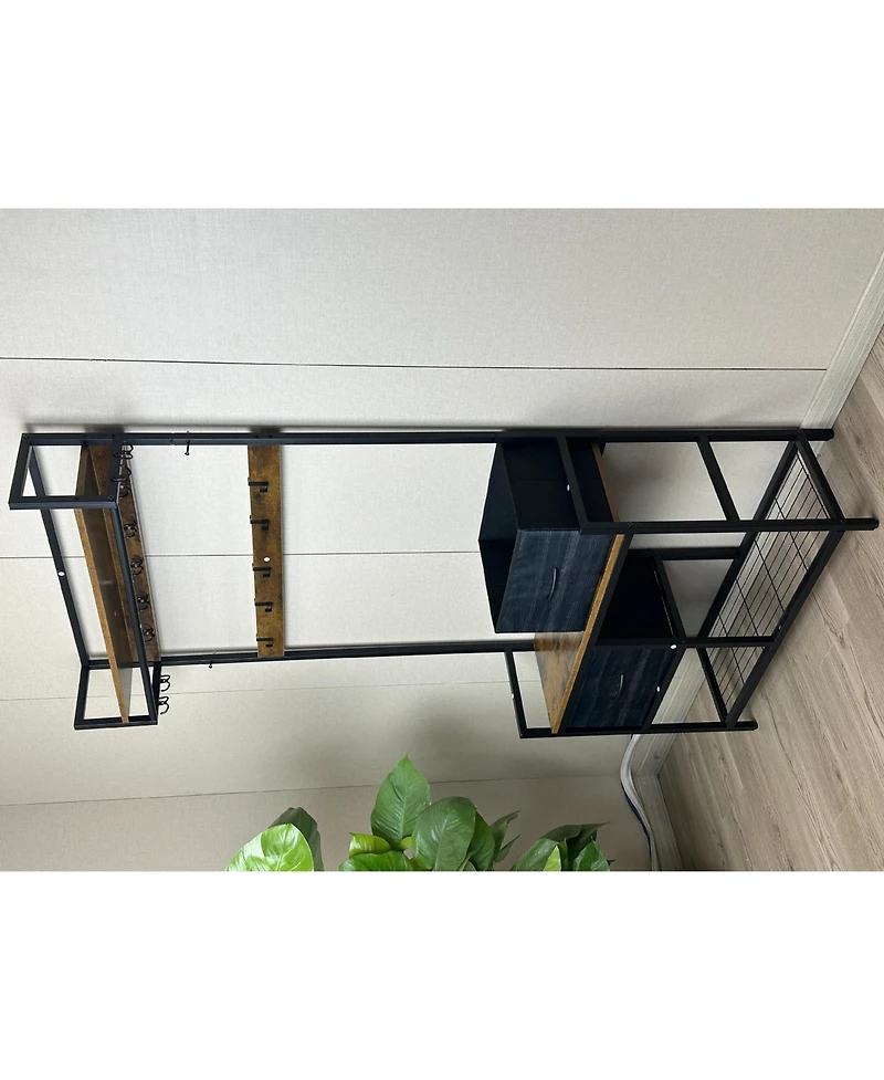 Streamdale 5-in-1 Entryway Bench with Drawers, Hooks, and Shoe Rack
