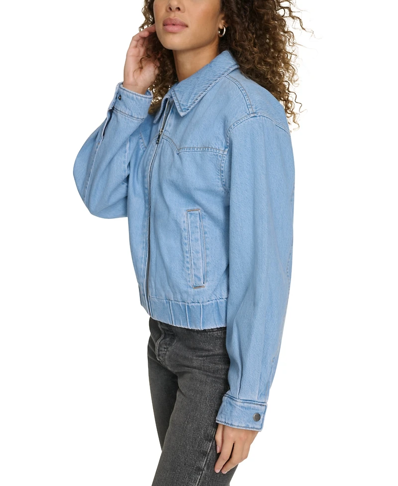 Levi's Women's Western Zip-Front Denim Bomber Jacket