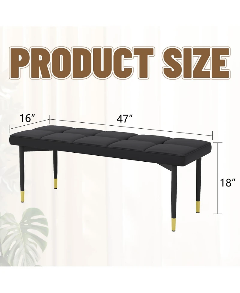 Streamdale Multifunctional Black Shoe Bench, 47"x16