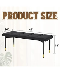 Streamdale Multifunctional Black Shoe Bench, 47"x16