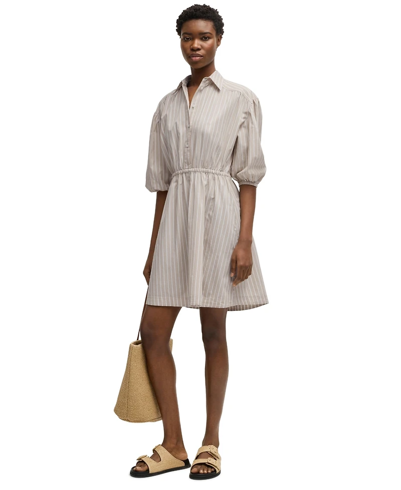 Boss by Hugo Women's Striped Cotton Shirt Dress